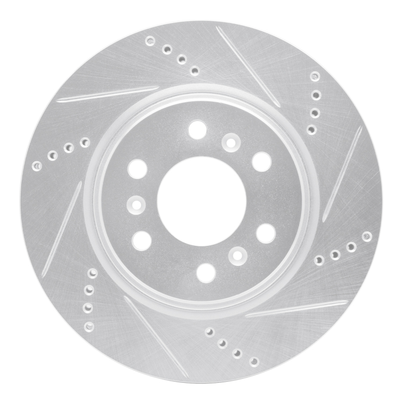 Buick TERRAZA Brake Rotor (1) - Front Right - R1 Concepts - Drilled & Slotted - Silver - `06-`09